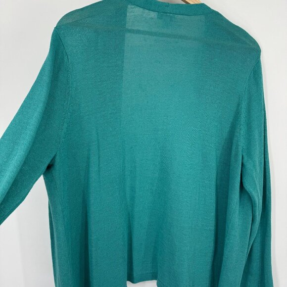 J. Jill Womens Teal Open Front Cardigan sweater size XL linen blend - Picture 12 of 14